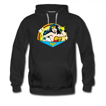 Men's Wonder Woman Cartoon Fighting And Cuttie Hoodie
