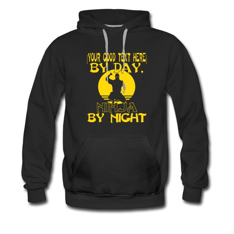Men's Your Ninja By Night Text Here Hoodie